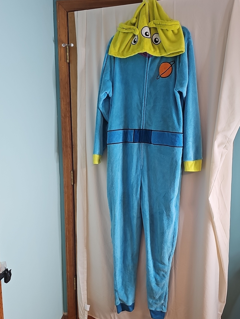Adult Toy Story Blue Alien Hooded One-Piece Pajamas